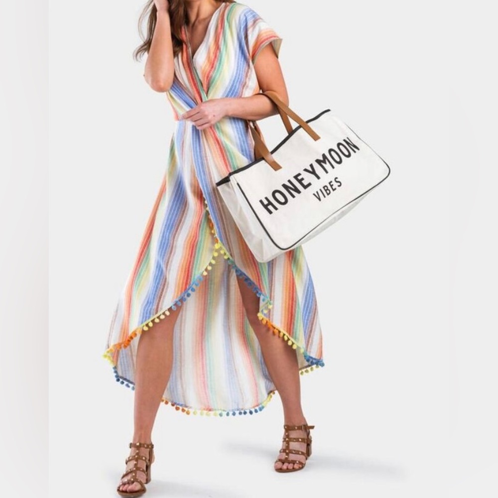 Francesca Rainbow Wrap Swim Coverup - Size Small